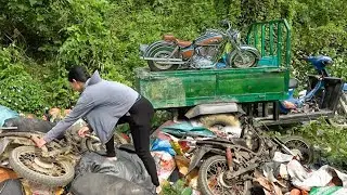 Peaceful Genius of Mechanical Girl Repairing and Reviving an Old Motorcycle Left to Decay