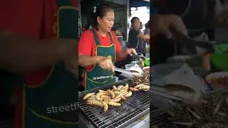 Protein Bomb! Roasted Jumbo Sago Worms & Grasshoppers &mdash; Street Food Madness!@streetflavor-ai