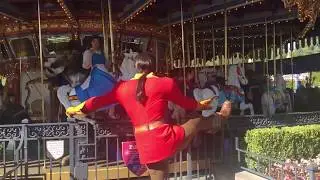 BEAST throws a kiss to GASTON! // Disneyland
