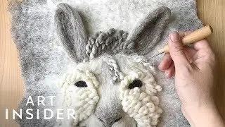 Needle Felter Creates Sheep Designs From Wool