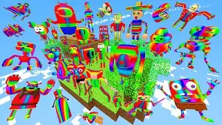 🌤 ALL RAINBOW 3D SANIC CLONES MEMES SPARTAN KICKING | SKY MINECRAFT in Garry's Mod!