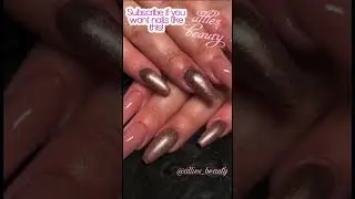 Final Nail Results - Mauve & Rosegold Long Coffin Nails 💅 💖 #shorts #new #nails #2023 #rosegold