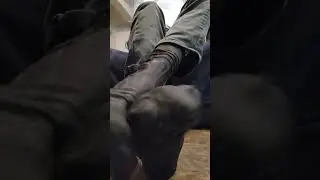 MY STINKY HOT  TURNED OUT BLACK NYLON SOCKS