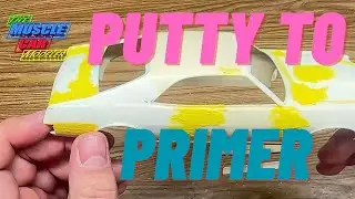 Проект реставрации гоночного автомобиля AMC Javelin Funny Car 1970 года от Jo-Han: шпатлевка и гр...
