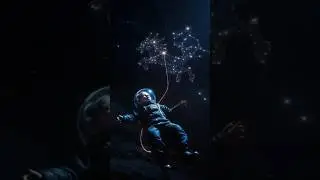 an astronaut boy in the middle of galaxy #space #dream #galaxy #magical #universemagic #dream