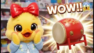 Cute Duck & Baby Playing Drums Together! 🏠💕 Family Fun & Nursery Rhymes | Funny Duck Lyly