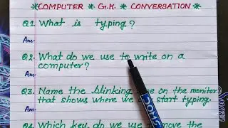what is typing | what do we use to write on a computer | name the longest key on the keyboard