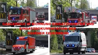 [GASGERUCH WOHNUNG] HLF5 + DLK5 + RTW5 + Stadtwerke Notdienst [Feuerwehr Essen]