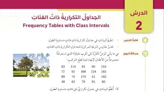 الجداول التكرارية ذات الفئات - الصف التاسع - الفصل الثاني (13)