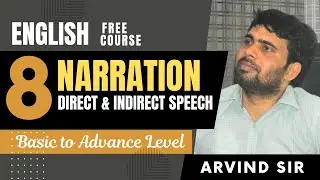 (8) NARRATION || SSC CGL NDA CDS TGT PGT etc. || by Arvind Sir