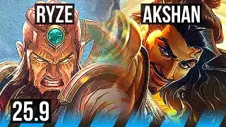 RYZE vs AKSHAN (MID) | 4/1/4 | EUW Master | 25.9