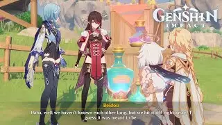 EULA Meets BEIDOU in Mondstadt Cutscene Genshin Impact 4.5 Alchemical Ascension Event.