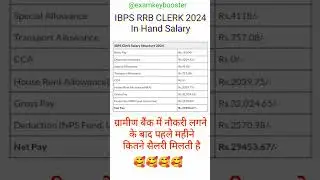 IBPS RRB Clerk 2024 IN Hand Salary | RRB Clerk Salary 2024