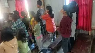 Song practice with children at hnahlan