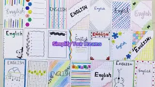 20 English Project Front Page Designs/Border Designs/English Project Work Design/Notebook Decoration