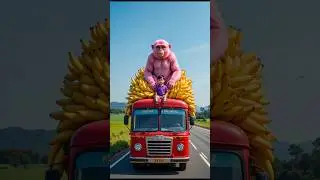 Munna and Pink Monkey🐒 are going to sell banana🍌| Urdu story | Pink Monkey story #ai #shorts #story