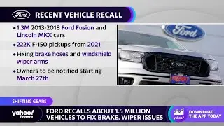 Ford recalls 1.5 million vehicles to fix brake, wiper issues