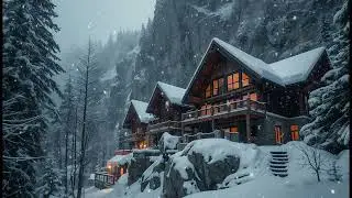 Cabin in the Winter Woods | Tranquil Snowy Night with Gentle Piano