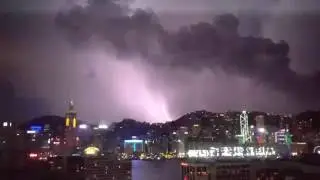 lightning storm over Hong Kong Island, July 9 2016