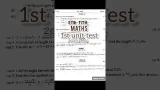 Std 11 | Math's| 1st Unit Test Paper 2025 | Maharashtra HSC Board | Simply Anshika