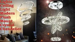 8 Lights Ceiling Light Modern Flush Mount Crystal Chandelier Ceiling Light Fixture Pendant Light
