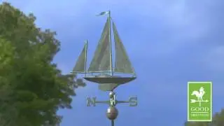 GD9907SV1 Yawl Weathervane Blue Verde Copper