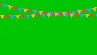 Celebration Party Flag Animation Overlay | Green Screen | 4K | 60FPS | Free Download