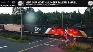 SHR - CN Train with Trailing Ex DMIR Tunnel Motor at Munger, MN (9-1-25)