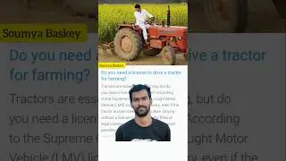 Driving License need to drive tractor even in agriculture field #shorts