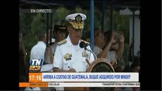 Guatemala recibe buque comprado a Colombia