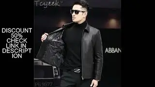 Tcyeek Real Leather Jacket Men Spring Autumn Clothes New Style Goatskin Mens Leather Coat Down Liner