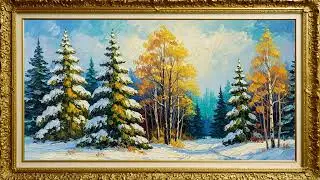 Silent Winter Forest ❄️  2 Hour Vintage Oil Painting TV Art 4K Still Image