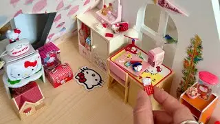 Miniature HELLO KITTY Bedroom, a Childhood Dream comes true | ASMR Re-ment Sanrio organize