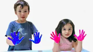 Learn Colors for Children with Handprint and Footprint Finger Family Color Song