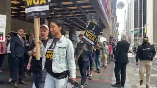 WGA Strike at NBCUniversal Upfronts