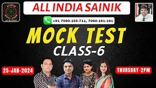 ALL INDIA SAINIK SCHOOL | MOCK TEST | CLASS-6 | Conduct By SNIPER DEFENCE ACADEMY