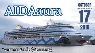 AIDAaura &ndash; very last departure from Warnemunde-Rostock (Germany) in service for Aida Cruises