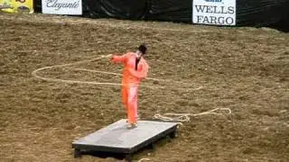 Rodeo Clown Rope Tricks at the South Texas State Fair, YMBL Rodeo in Beaumont, TX