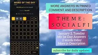 Binance Word of the Day Answers Today (January 2) THEME: SOCIALFI