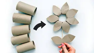 How to Make Adorable Paper Flower from Toilet Paper Rolls 🌼 Home Decor Craft Step-by-Step Tutorial
