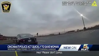Cincinnati officer helps save woman from jumping off parking garage