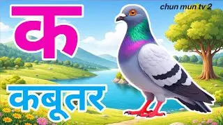 क से कबूतर ख से खरगोश | मजेदार हिन्दी वर्णमाला | Cartoon Learning  !  क से ज्ञ तक!  Abc. Chunmun tv2