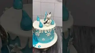Elsa theme cake | snowflake cake design |#snowflake #viral #yt #cr7 #birthdaycake #dollcake #shorts