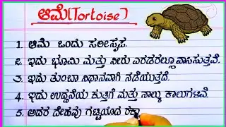 ಆಮೆ 🐢 | tortoise | tortoise video | tortoise in Kannada | turtle in Kannada | 10 lines on turtle |