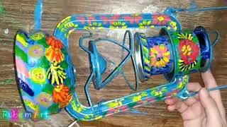 Colorful truck art on oil lamp/ lantern | step by step painting tutorial