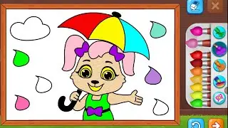 &ldquo;Coloring a Dog with an Umbrella ☔🐶 | Learn Colors for Kids | Tiny Color Tales&rdquo;