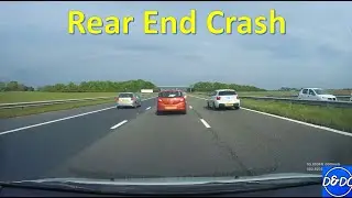 Rear end car collision - Crash on a Lancashire motorway caught on dashcam