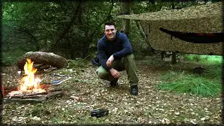 UK Wild Hammock Camping | Bushcraft | Cooking Burgers | Relaxing
