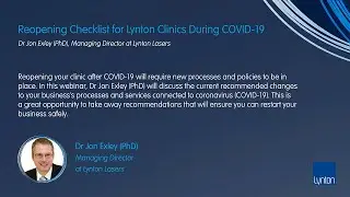 Lynton Lasers Free Webinar: Reopening Checklist for Lynton Clinics During COVID-19