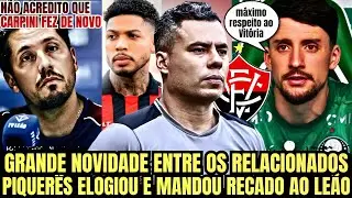 🚨🔥 PIQUEIRES FALA DO VITÓRIA, HOMENAGEM DE MARINHO, CARPINI POLÊMICO E REFORÇO CONTRA O PALMEIRAS 🚨🔥